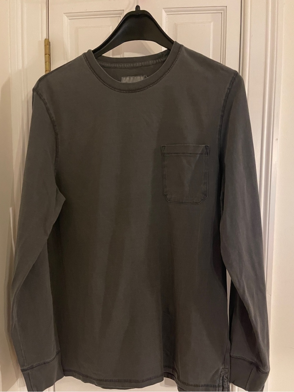 Goodfellow & Co Men's Long-Sleeve Pocket Tee in Charcoal